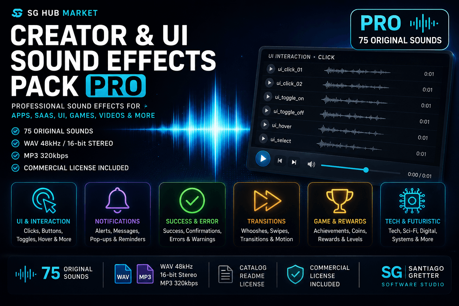 Creator & UI Sound Effects Pack Pro